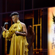 Noma Dumezweni wins the Best Actress in a Supporting Role for Harry Potter And The Cursed Child, at The Olivier Awards 2017 at Royal Albert Hall on April 9, 2017, in London.